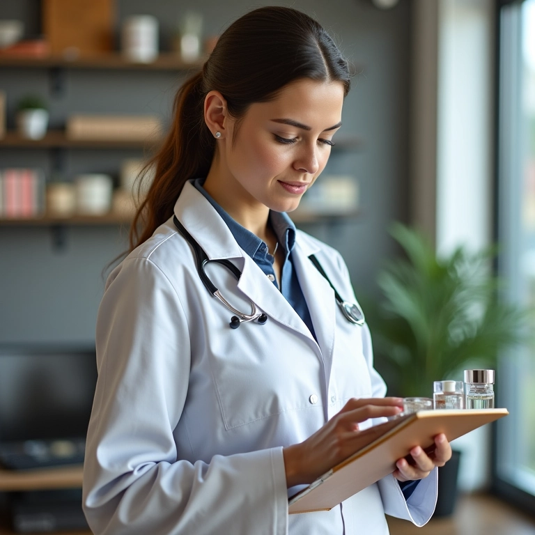 Especialista analisando amostras de perfumes.