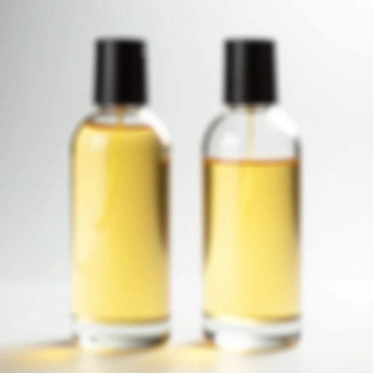 Frascos de Eau de Parfum e Eau de Toilette lado a lado, comparando as concentrações.
