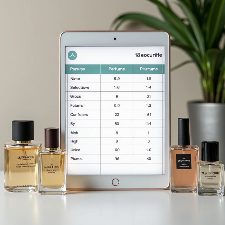 Tabela de comparação de perfumes nacionais baratos e marcantes.